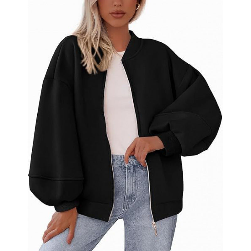 Veste décontractée oversize pour femme avec fermeture éclair et manches ballon Berg-Feldt