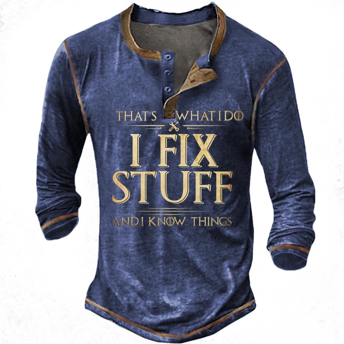 T-shirt décontracté à manches longues pour homme avec imprimé motivant Berg-Feldt