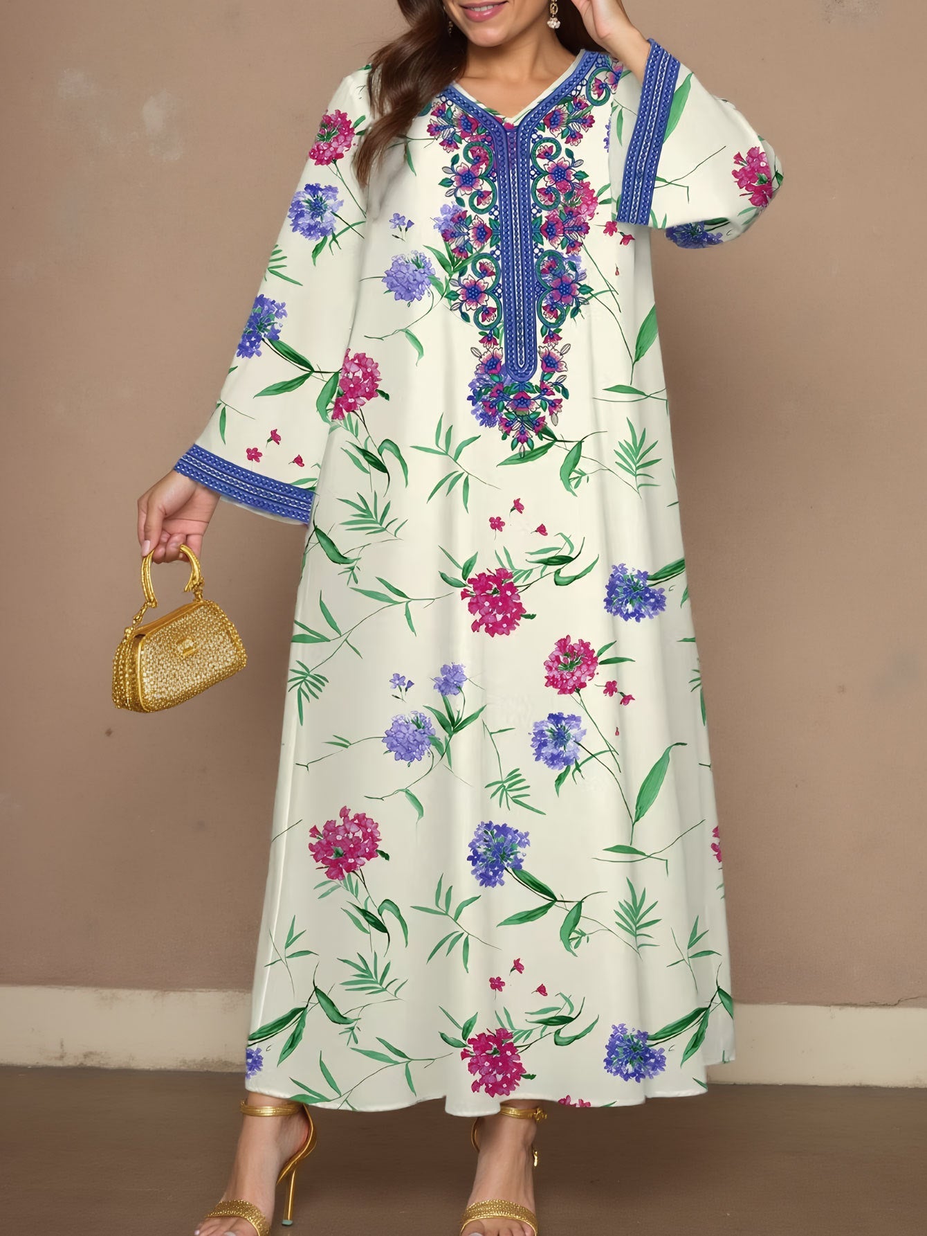 Women's Embroidered Floral Maxi Dress berg-feldt
