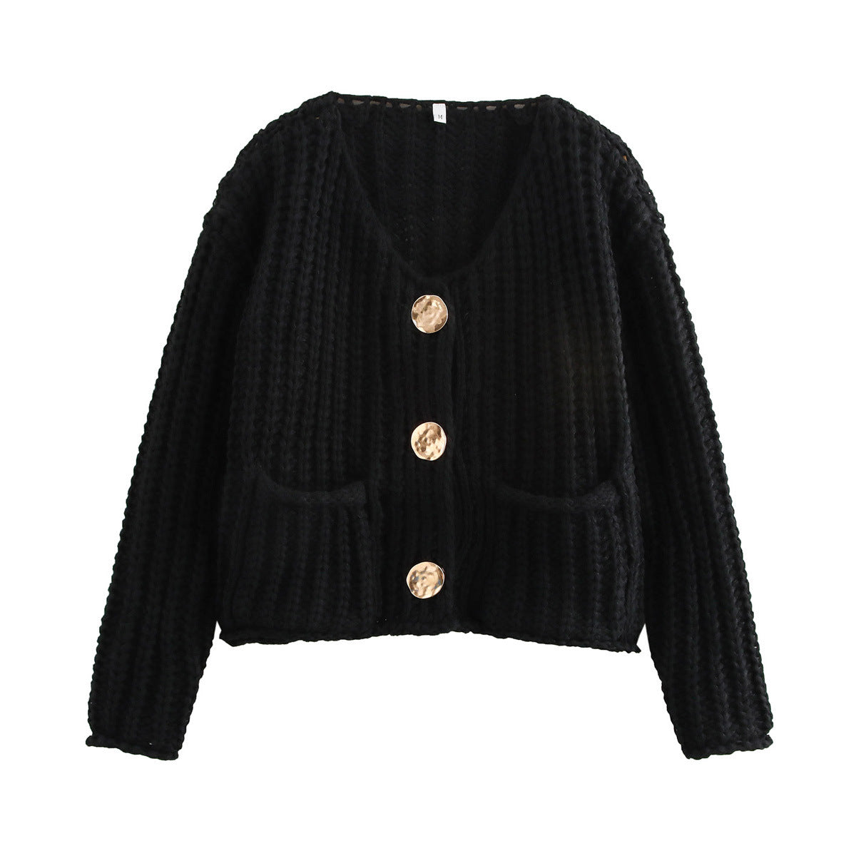 Berg-Feldt Gilet en grosse maille pour femme avec poches