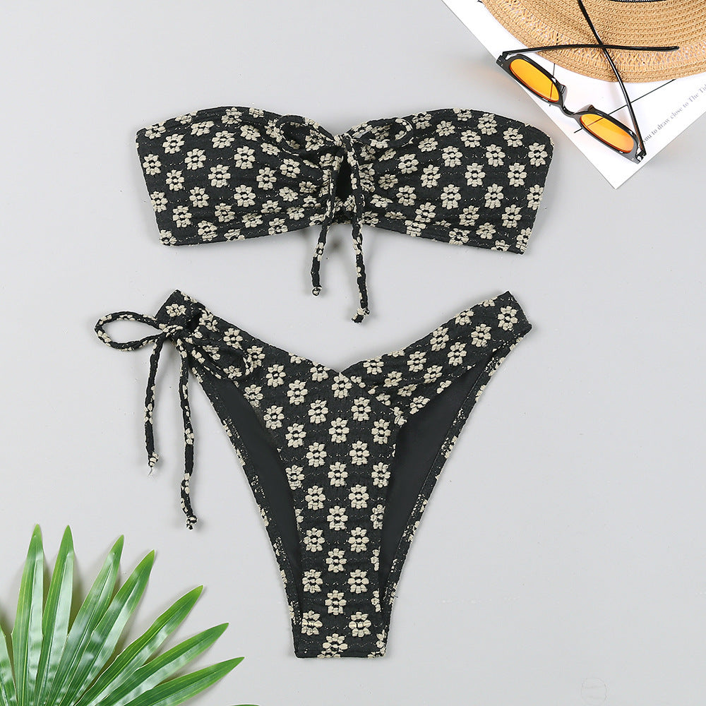 Ensemble bikini à motif floral avec haut bandeau et bretelles réglables de berg-feldt