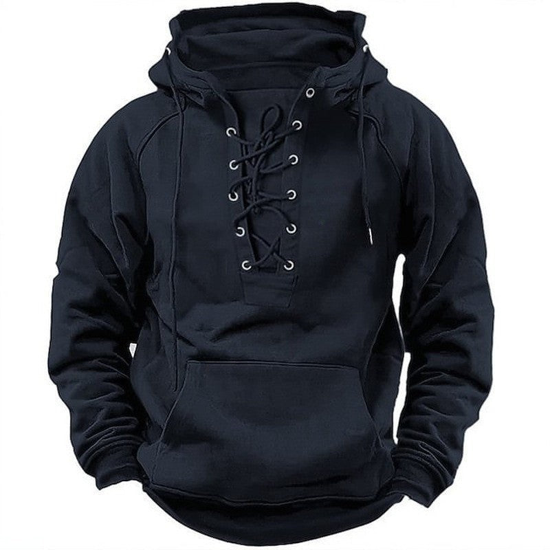 Herren Kapuzensweatshirt mit modischer Schnürung und weichem Innenfutter Berg-Feldt