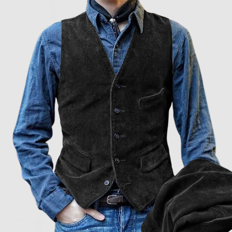 Herren Cordweste im rustikalen Look mit praktischen Taschen Berg-Feldt