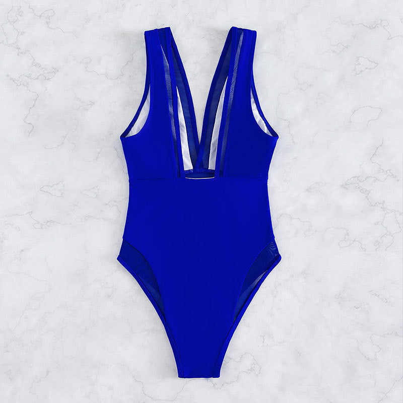 Maillot de bain sport femme avec décolleté en V profond et bretelles larges de berg-feldt