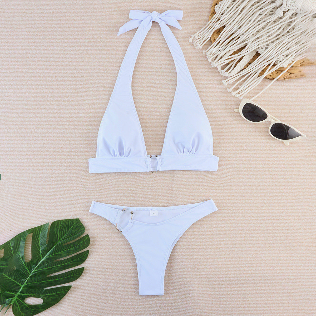 Women's High-Cut Triangle Bikini Set with Ring Detail by berg-feldt