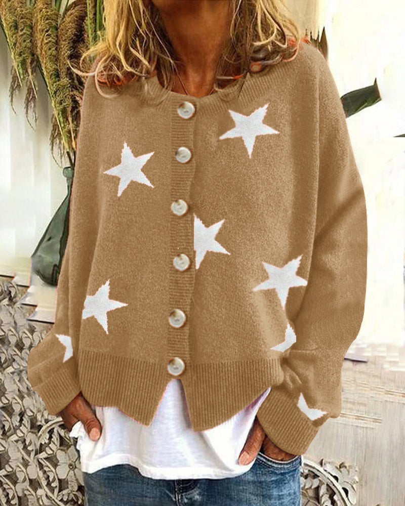 Cardigan en tricot pour femme motif étoiles Berg-Feldt