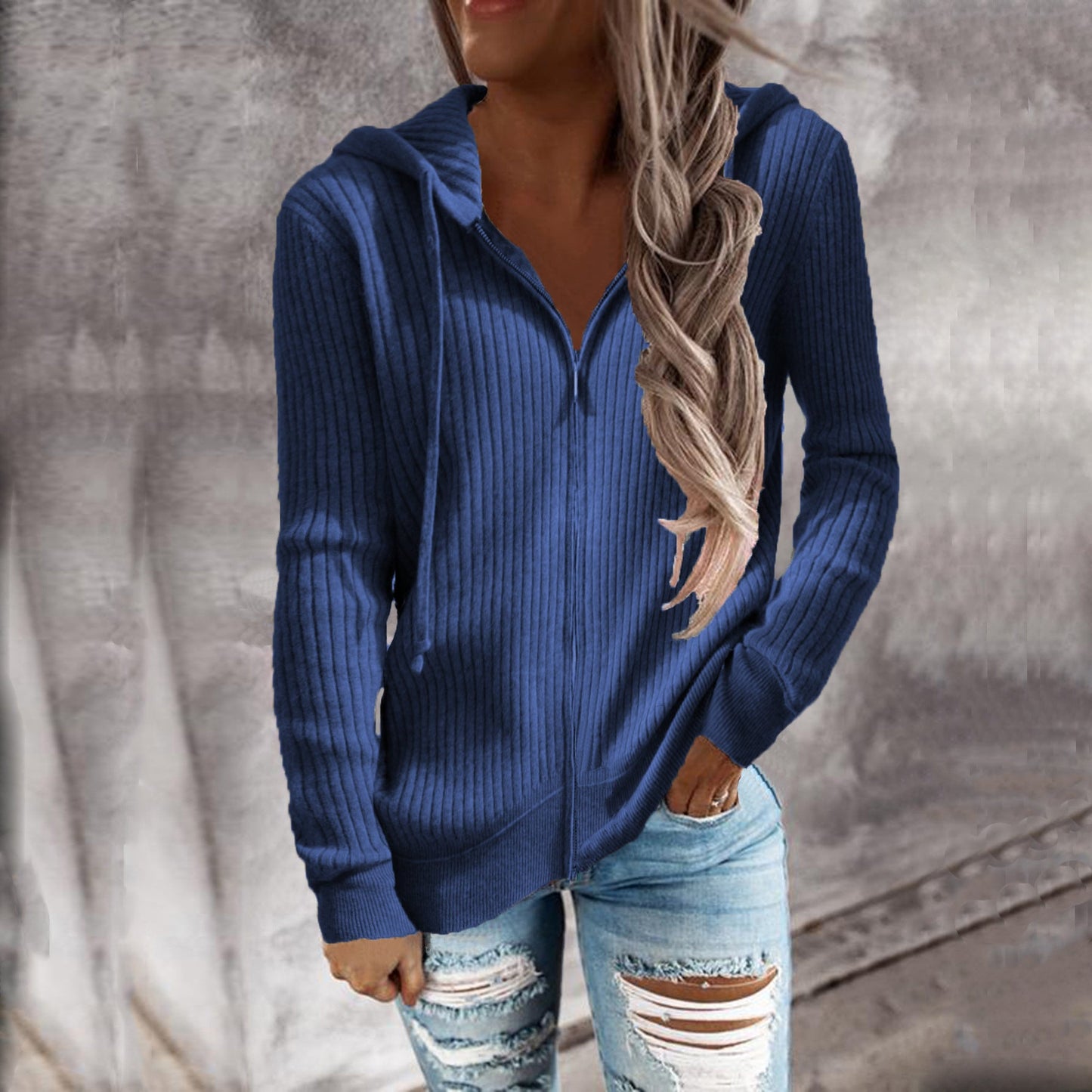 Veste à capuche pour femme en tissu texturé avec poches pratiques Berg-Feldt