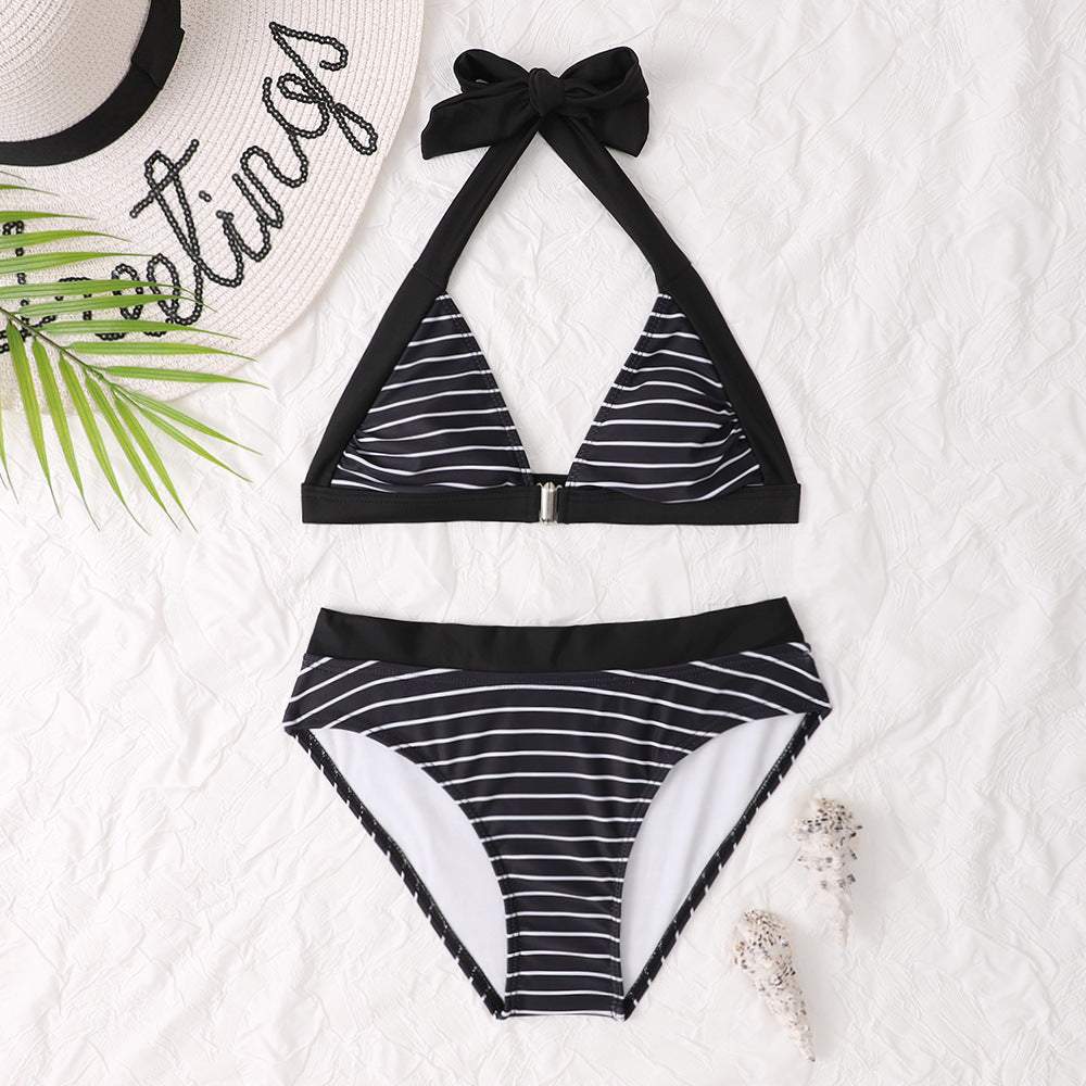 Haut de bikini triangle rayé Berg-Feldt pour femme