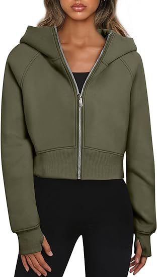 Damen cropped Kapuzenjacke mit durchgehendem Reißverschluss Berg-Feldt