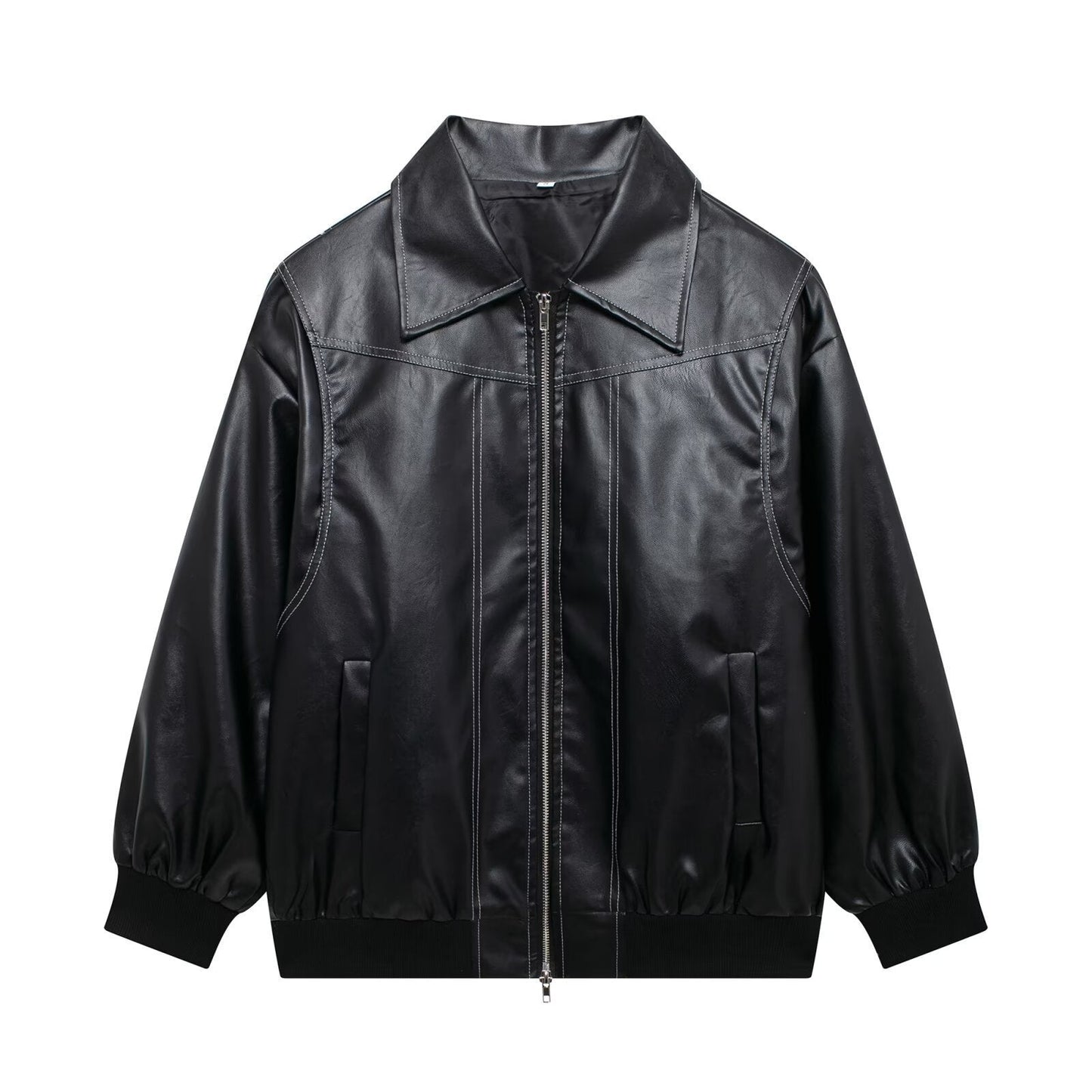 Blouson pour femme en similicuir coupe décontractée avec ourlet élastique Berg-Feldt