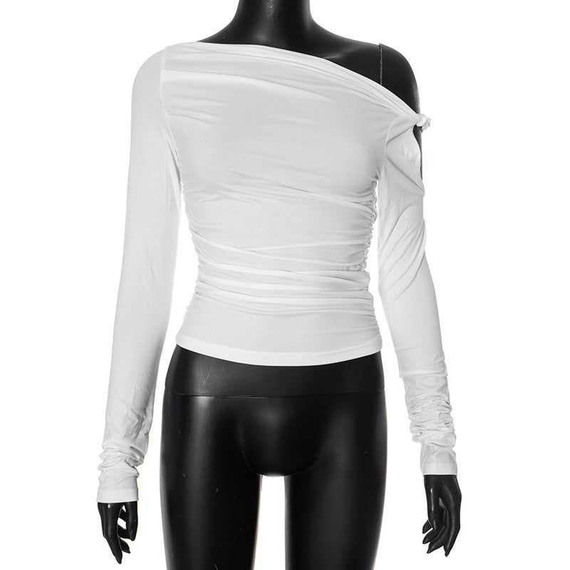Women's Asymmetrical Long-Sleeve Ruffled Top berg-feldt 1750184187