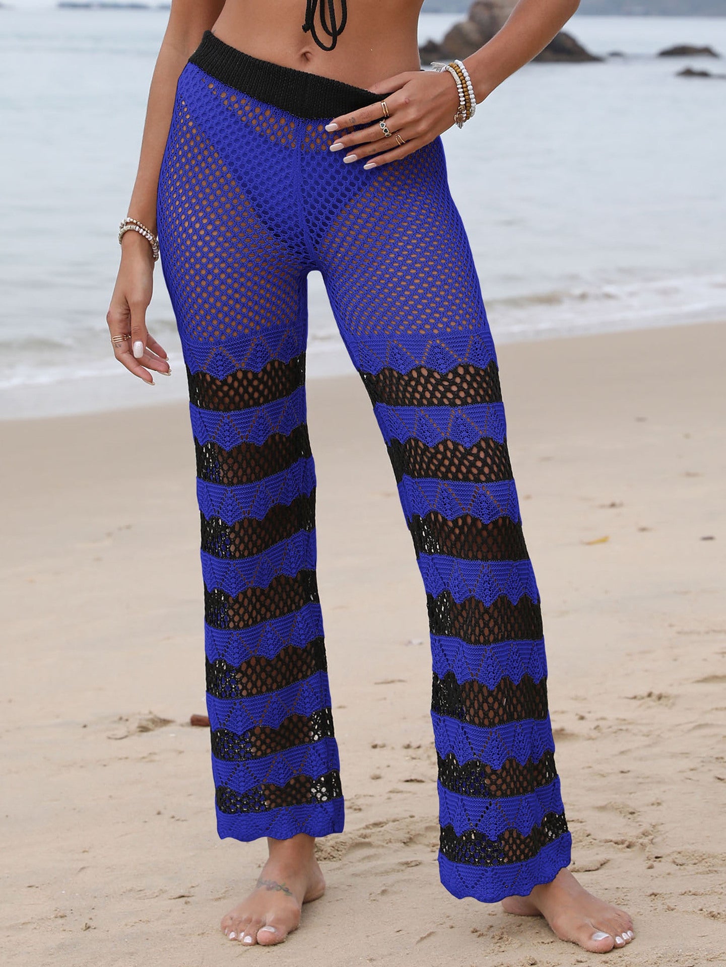 Pantalon de plage Berg-feldt en maille ouverte pour femme