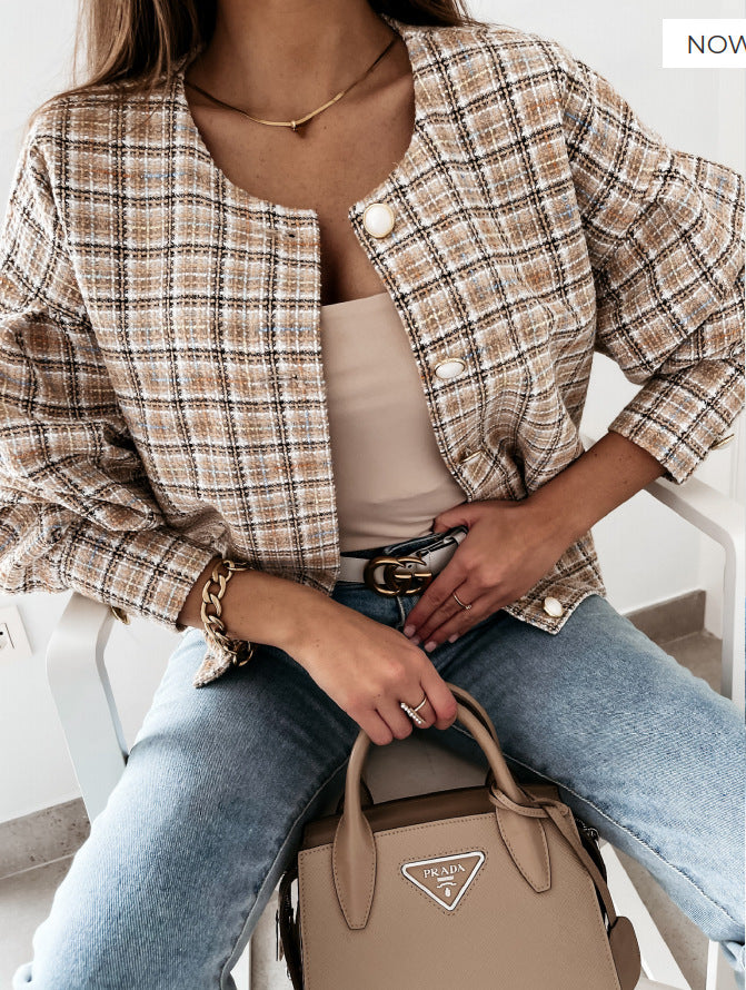 Veste en bouclé à carreaux pour femme Berg-Feldt