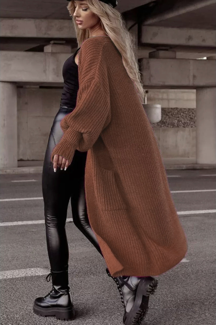 Gilet en grosse maille pour femme, style décontracté et ample, avec de grandes poches Berg-Feldt