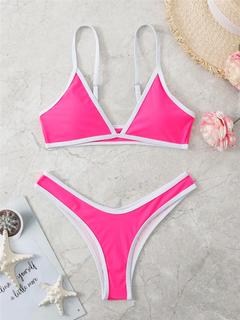 Ensemble bikini femme avec haut triangle, bretelles ajustables et coupe haute de berg-feldt