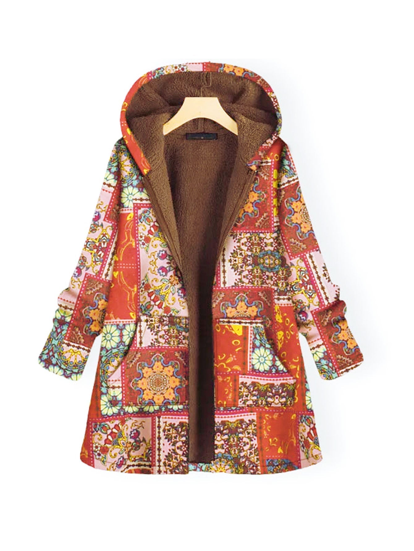 Veste à capuche patchwork confortable pour femme berg-feldt