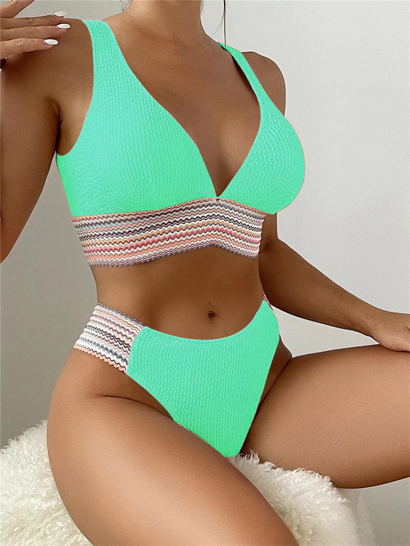 Ensemble de bain raffiné pour femme de berg-feldt, en V et taille haute