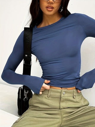 Haut à manches longues pour femme en tissu stretch par berg-feldt