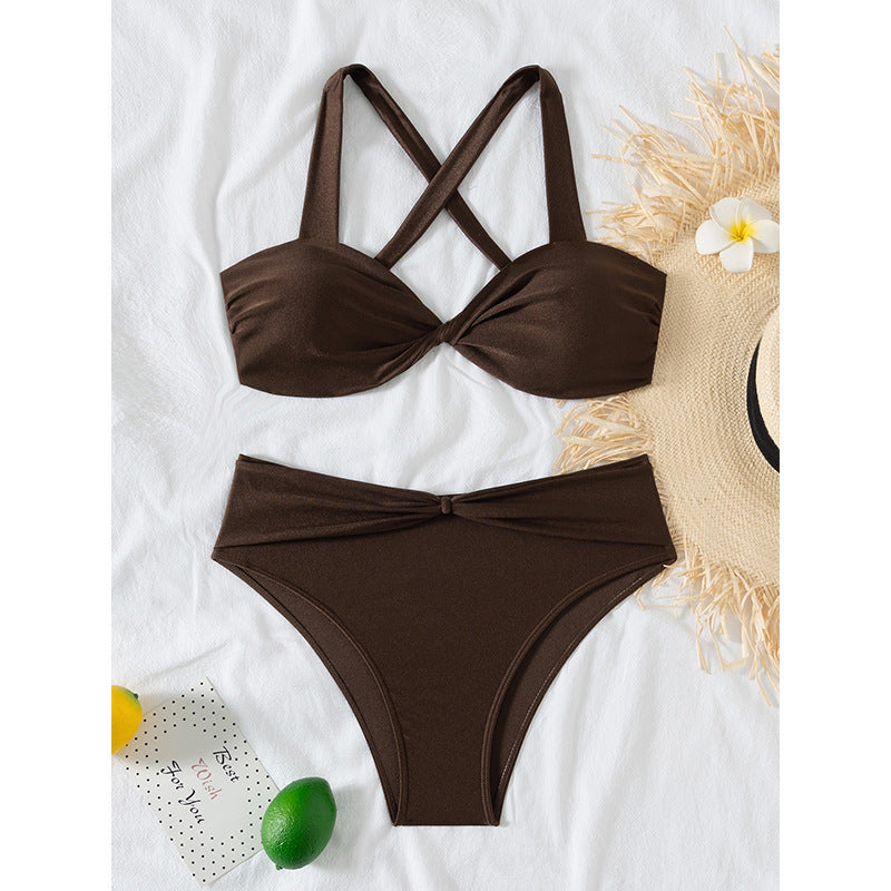 Berg-feldt Ensemble bikini femme, col montant et dos croisé