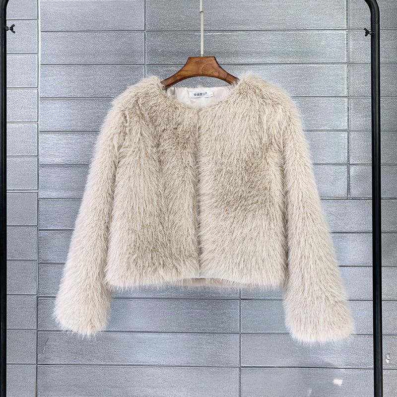 Veste courte moelleuse pour femme en fausse fourrure de haute qualité avec manches élégantes Berg-Feldt
