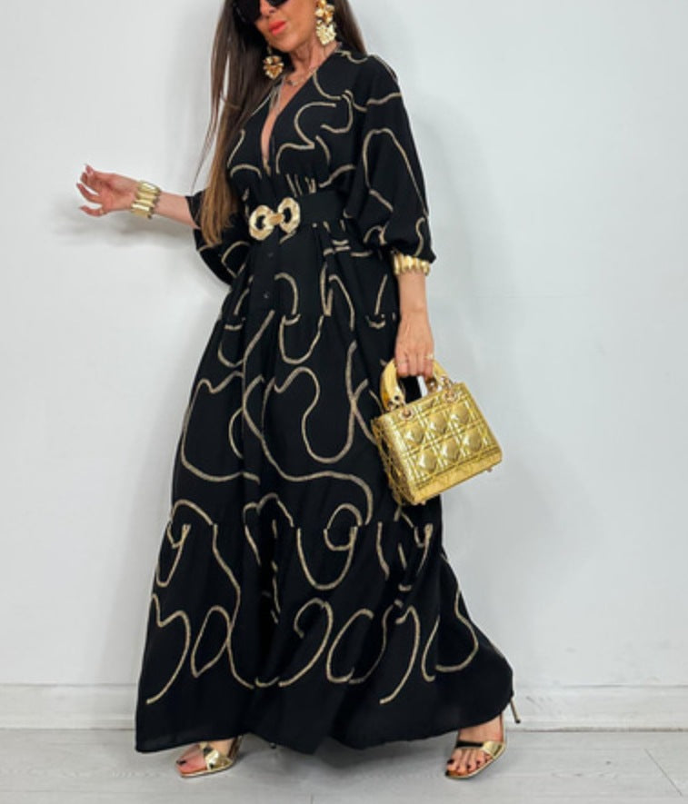 Elegantes Maxikleid mit schmeichelhafter Form und stylischem Gürtel von berg-feldt