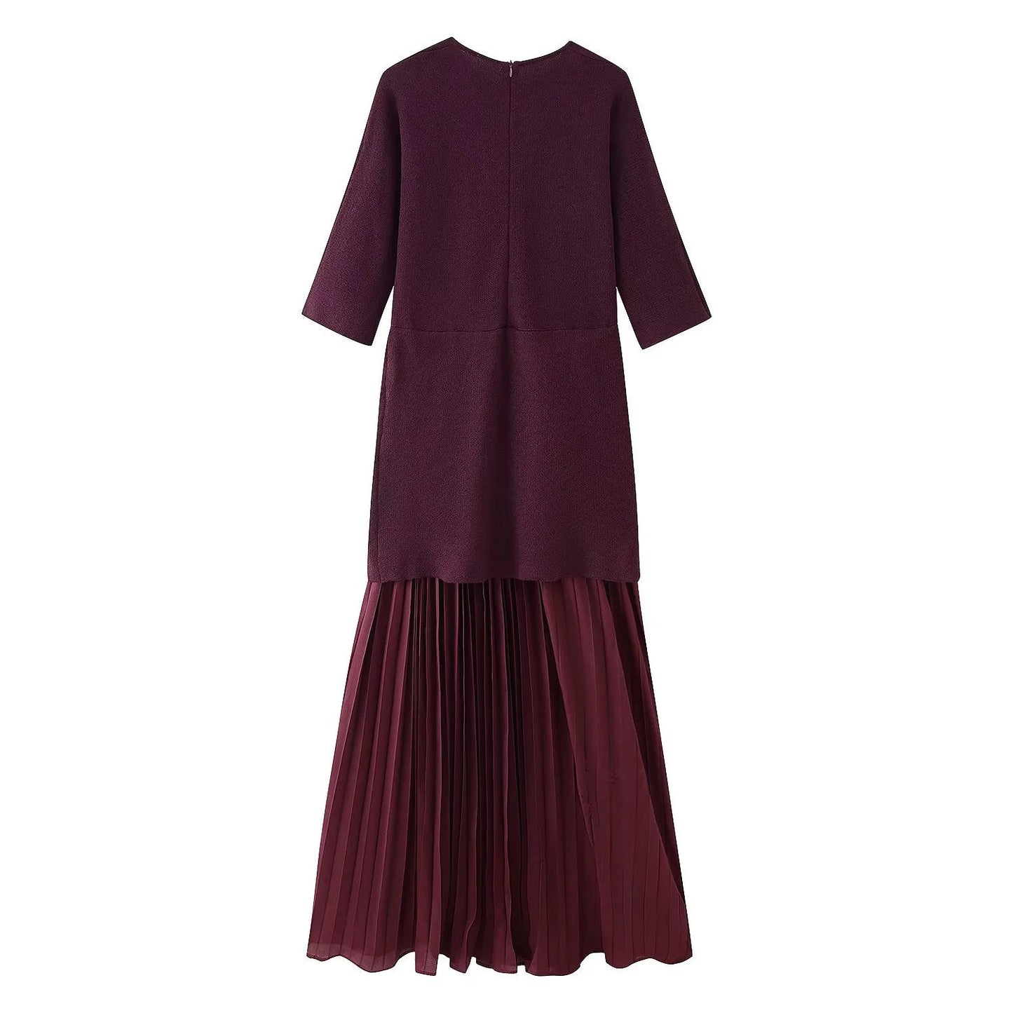 Maxikleid für Damen mit plissiertem Rock und strukturiertem Oberteil von berg-feldt