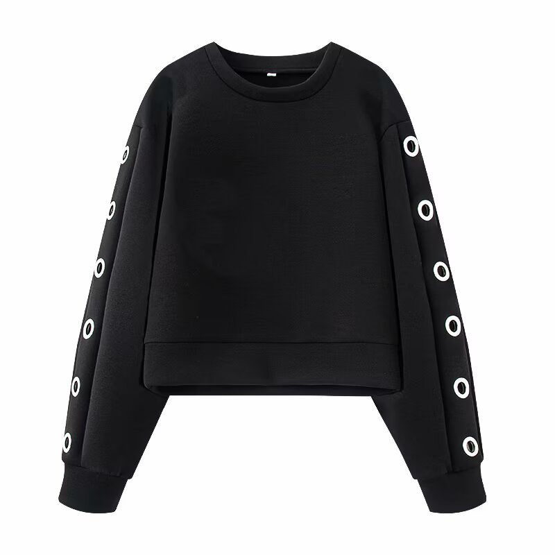 Sweat-shirt court femme Berg-feldt avec œillets