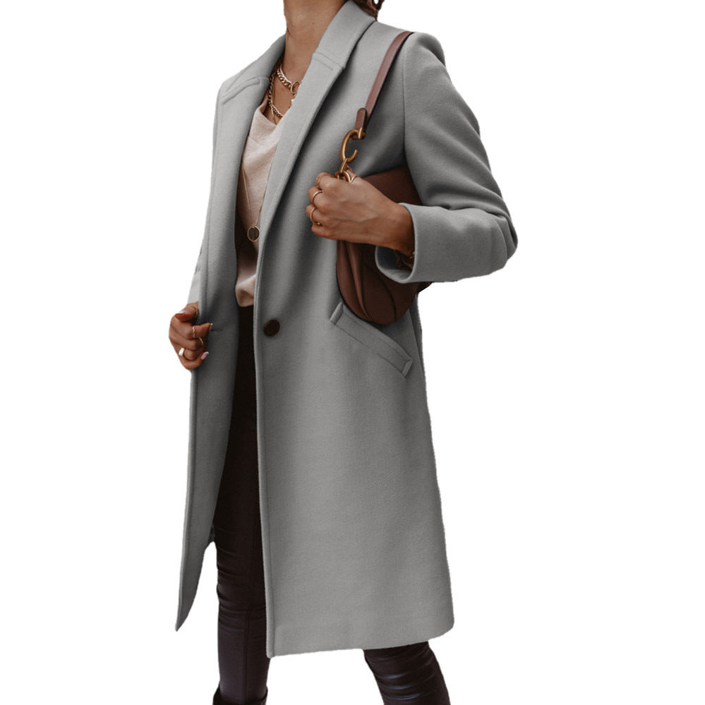 Damen Manteau en laine élégant avec silhouette ajustée et poches pratiques Berg-Feldt