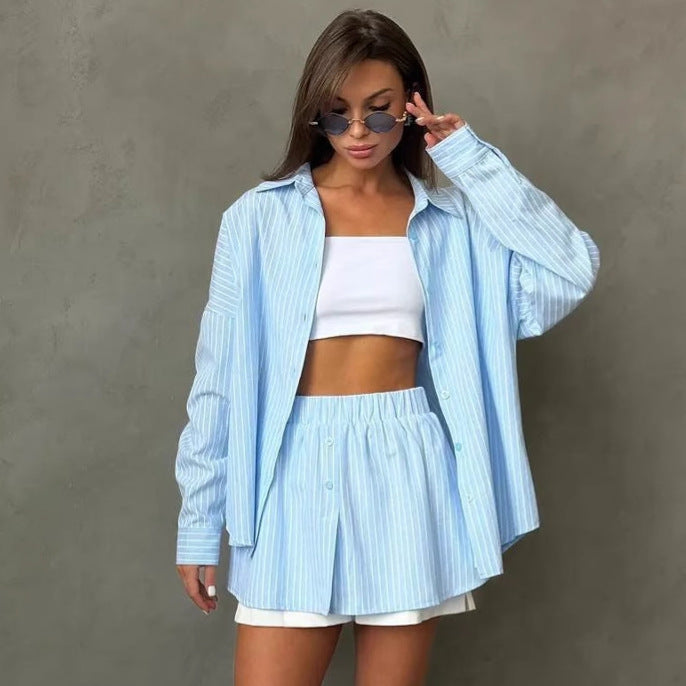 Ensemble Berg-Feldt pour femme : Chemise courte et short, style décontracté