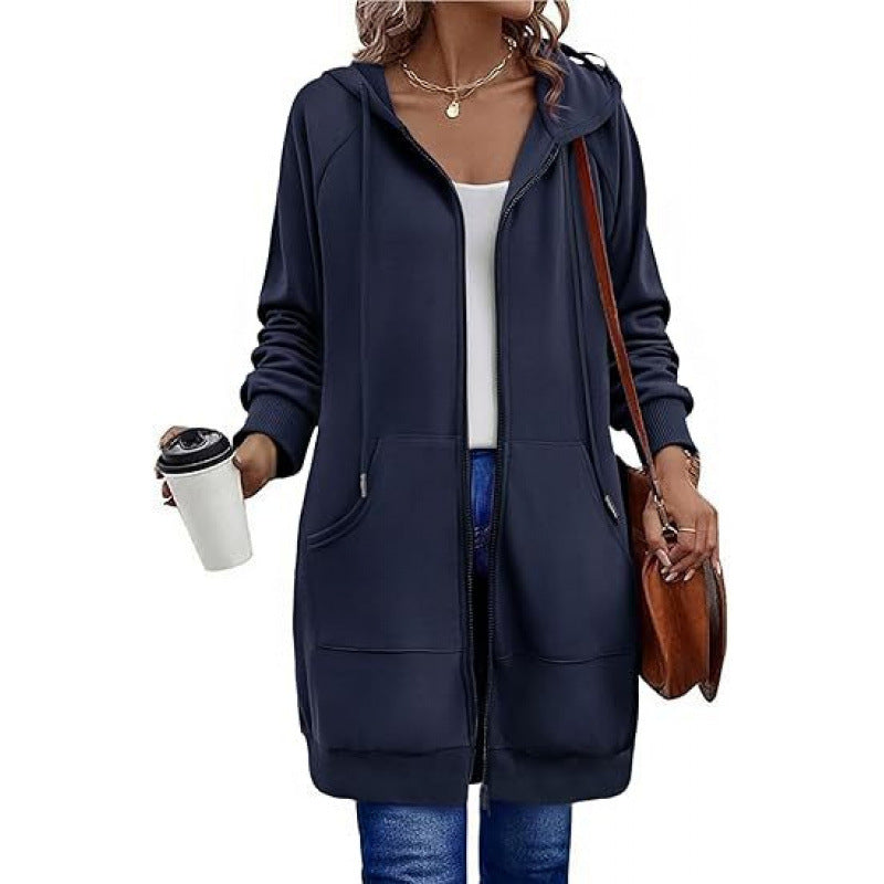 Veste à capuche tendance pour femme avec poches latérales fendues et fermeture éclair Berg-Feldt