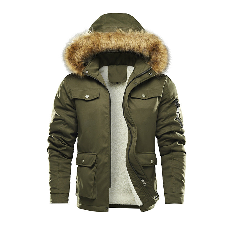 Veste d'hiver isolée pour hommes avec capuche amovible et doublure Berg-Feldt