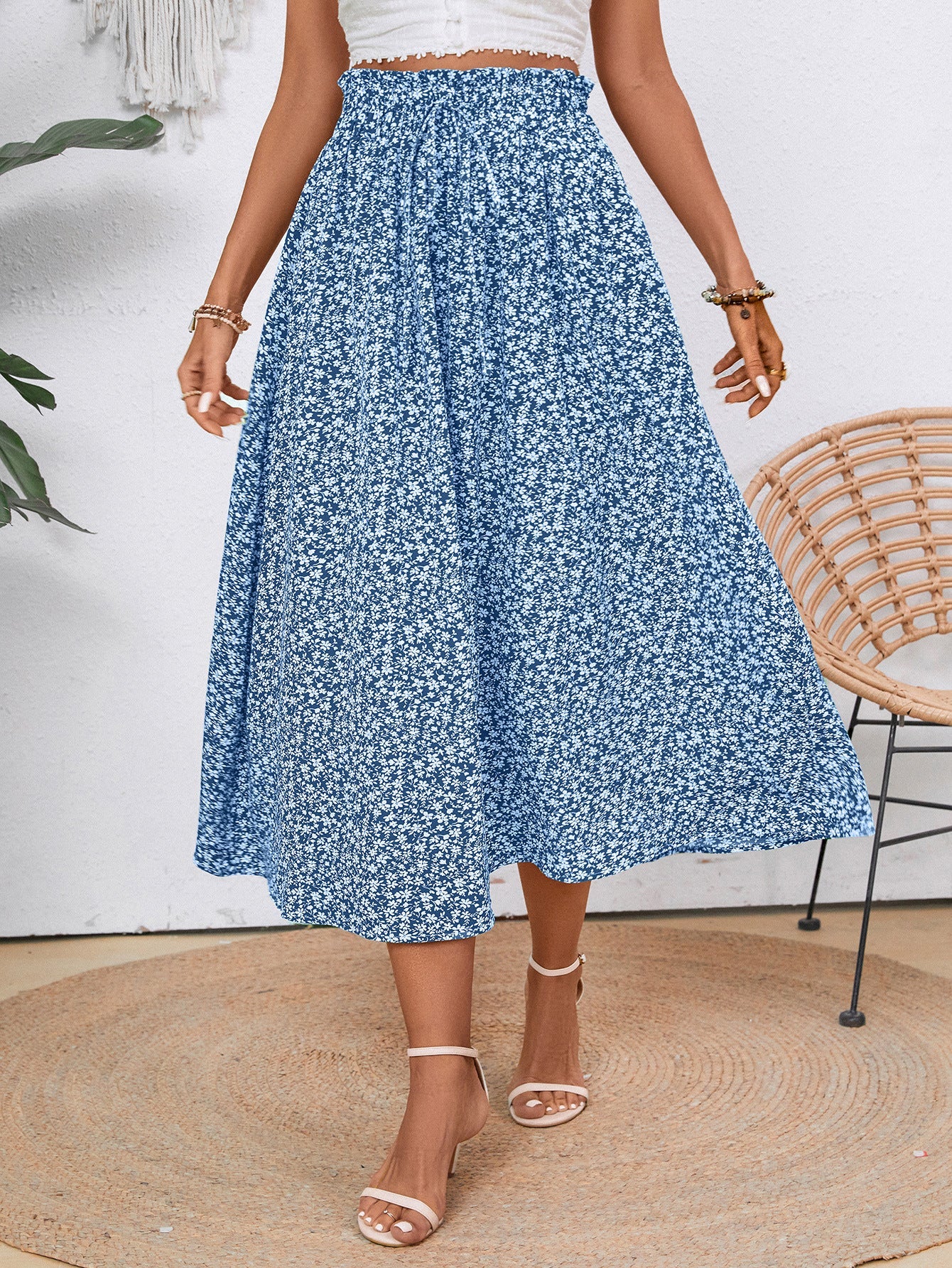 Jupe mi-longue fleurie pour femme Berg-Feldt