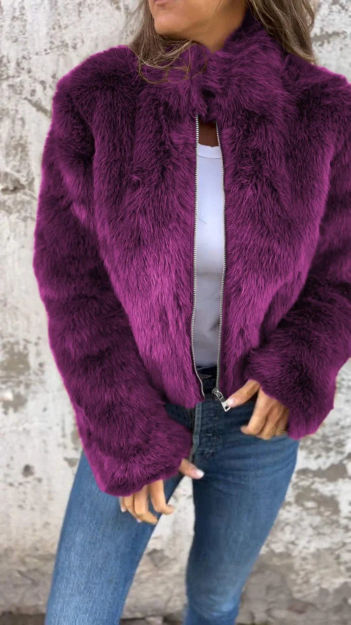 Damen Bomberjacke en fausse fourrure Berg-Feldt