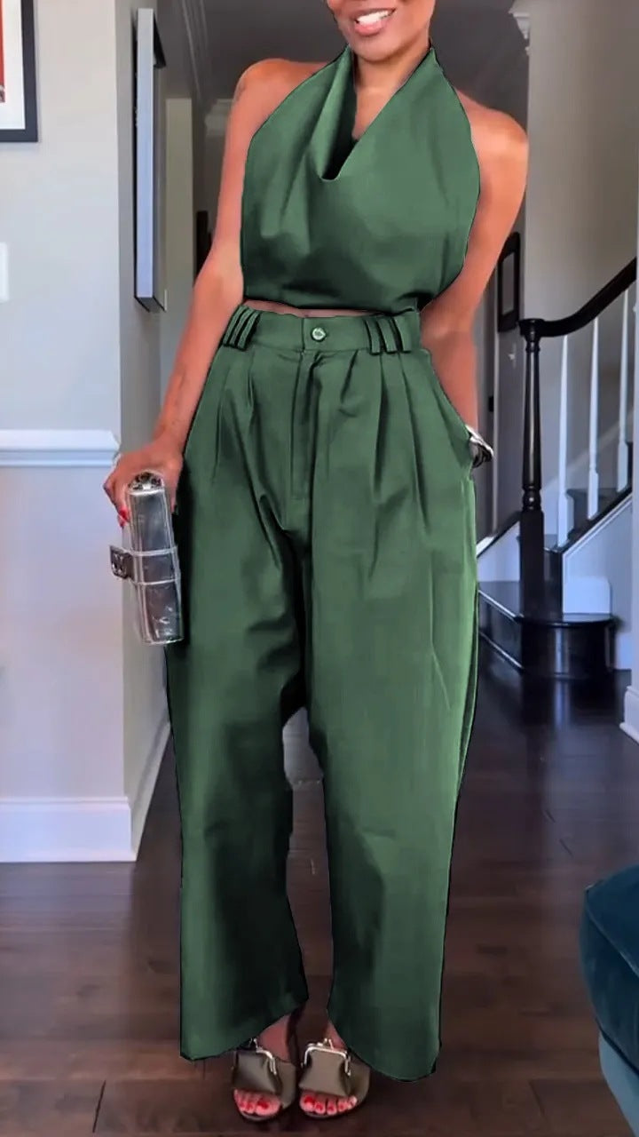 Combinaison en satin dos nu et pantalon cintré pour femme Berg-Feldt
