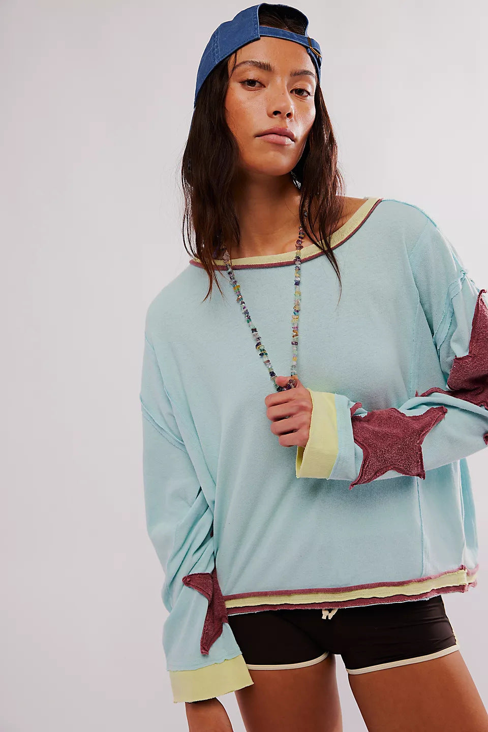 Pull-over décontracté pour femme avec broderie étoile de berg-feldt