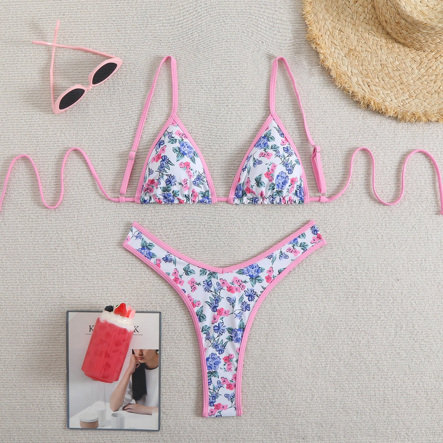Haut de maillot de bain triangle fleuri Berg-feld pour femme (référence 1750839271)