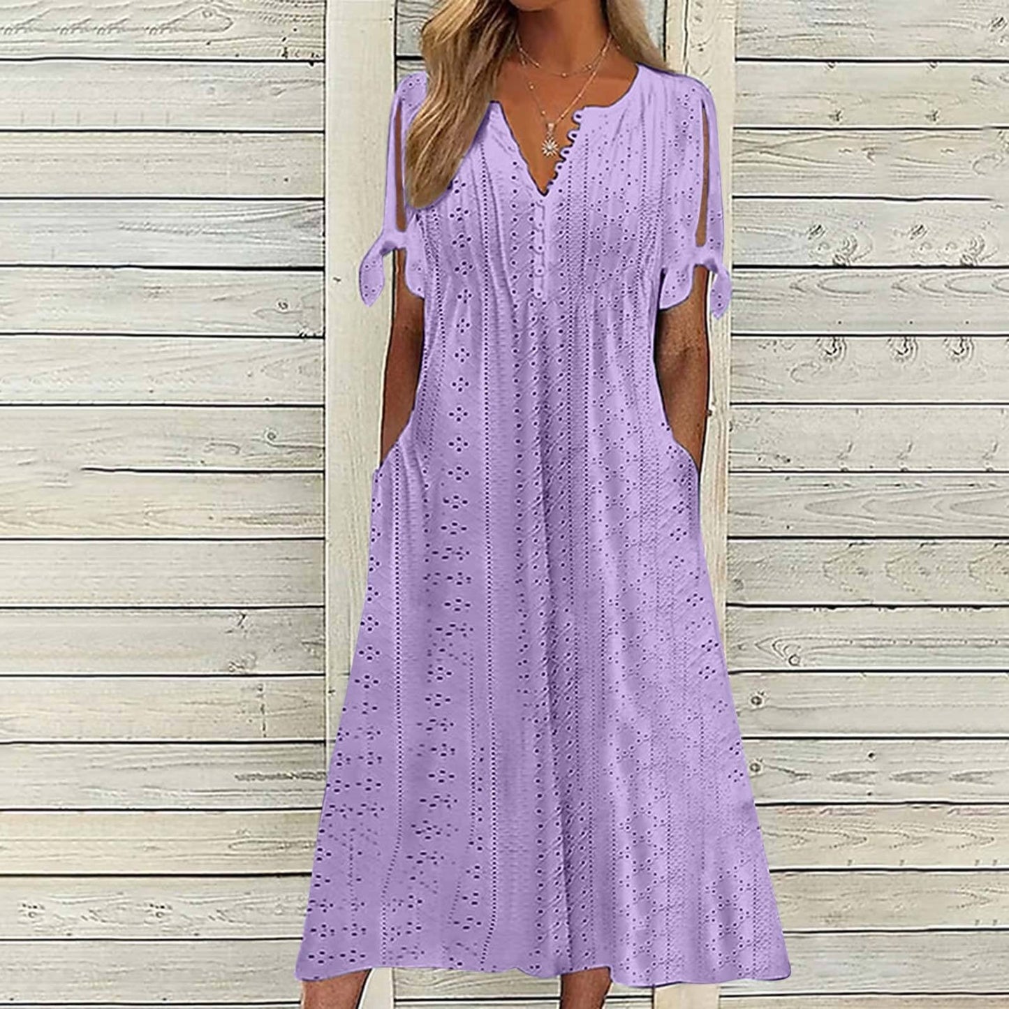 Berg-Feldt Robe longue pour femmes avec design découpé et poches