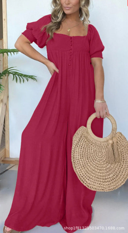 Berg-Feldt Robe longue pour femme, coupe décontractée à manches bouffantes