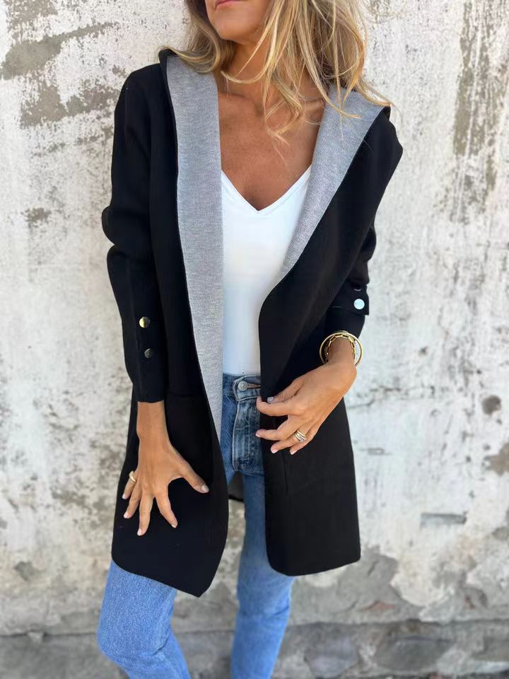 Damen Longjacke, tendance, avec capuche généreuse et poches pratiques Berg-Feldt