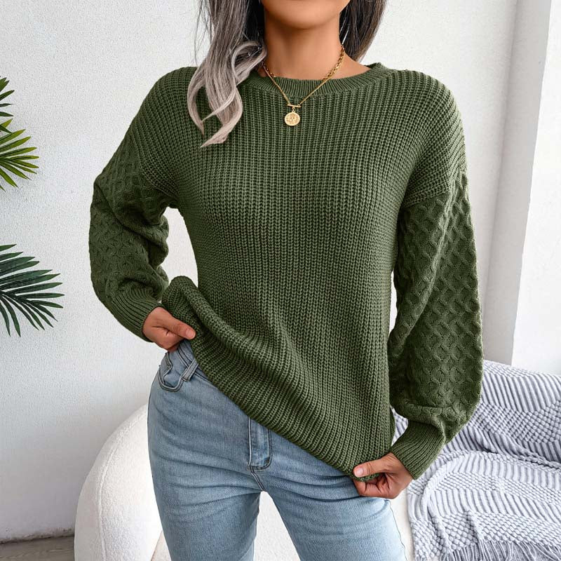 Berg-Feldt | Strickpullover mit Strukturärmeln Acryl Bequem und Trendy