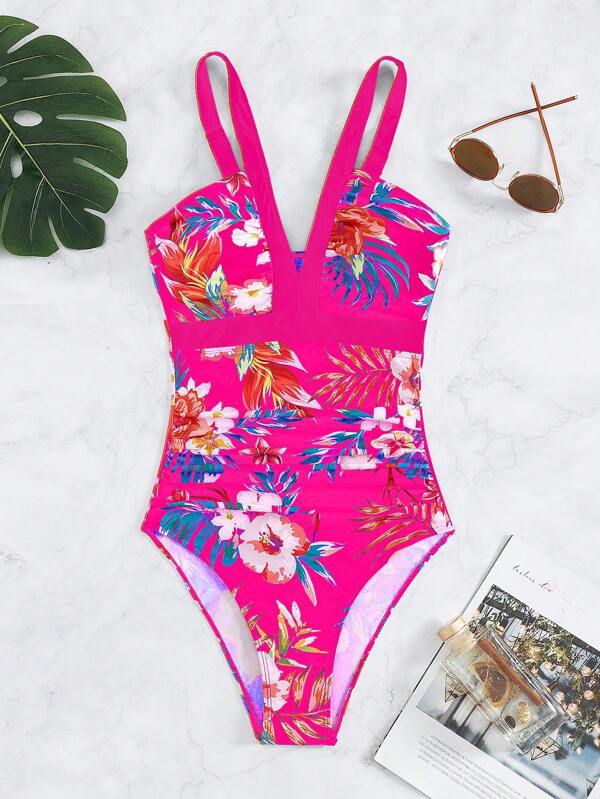Maillot de bain femme Berg-feldt à imprimé floral et col en V