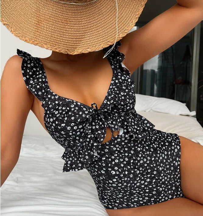 Maillot de bain femme Berg-feldt à motifs floraux et fronces