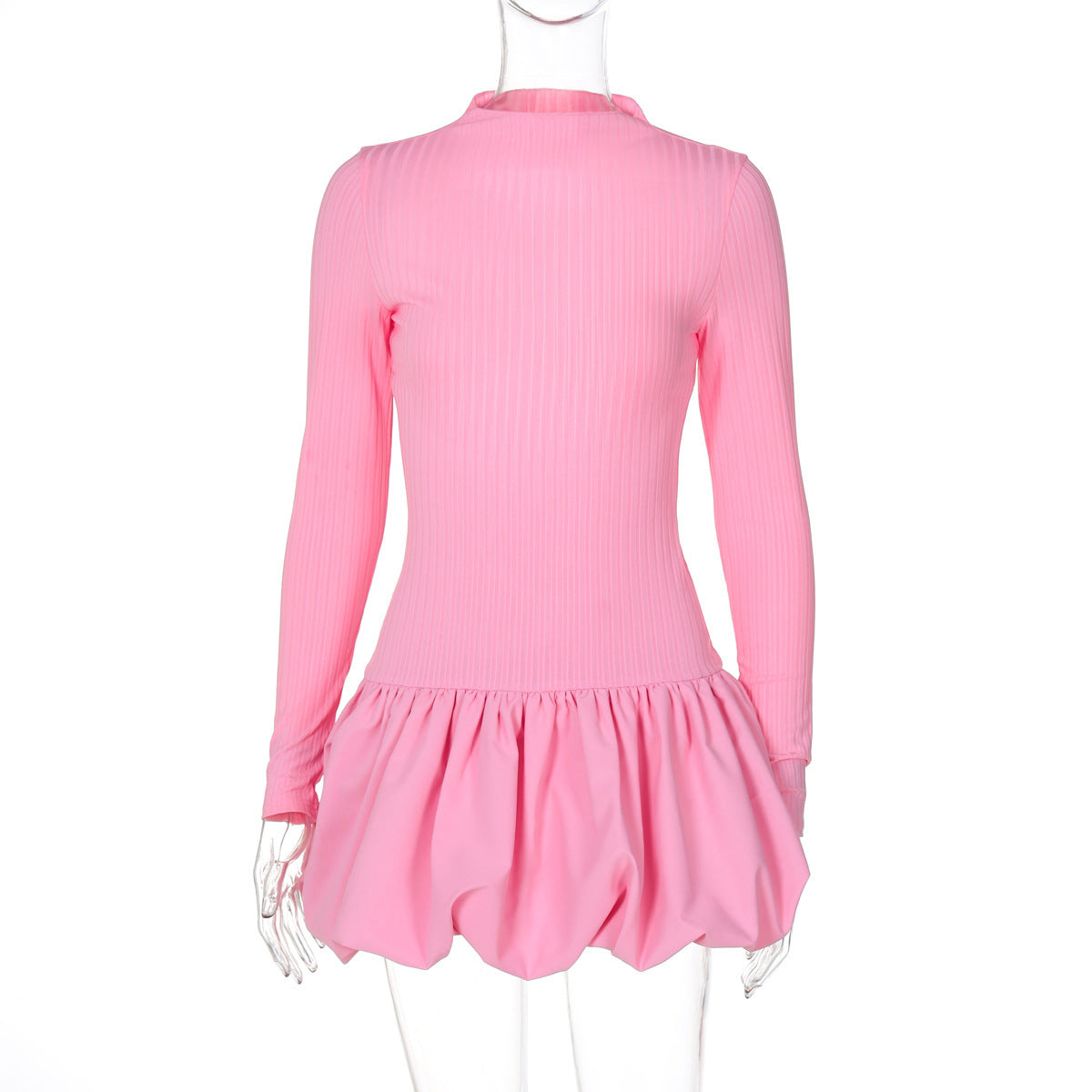 Robe en tricot pour femme à col montant et jupe évasée de berg-feldt