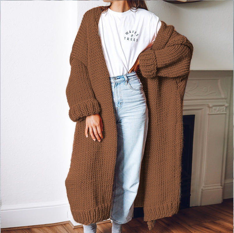 Manteau en tricot épais pour femme, ouvert sur le devant, avec poches profondes Berg-Feldt