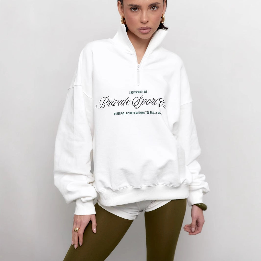 Berg-Feldt | Sweatshirt Halbzip und Buchstaben Druck