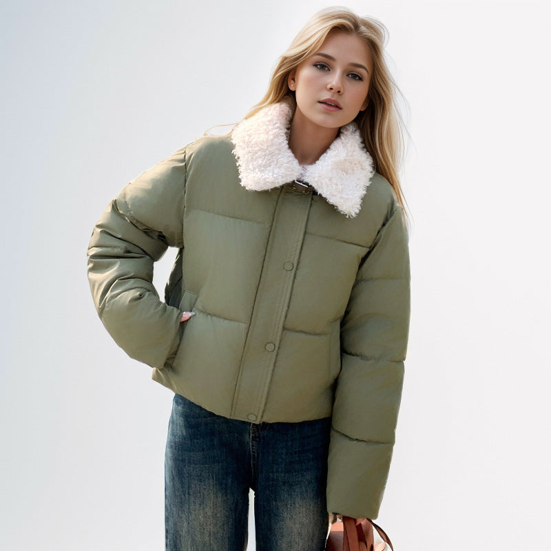 Veste courte d'hiver matelassée pour femme avec élégant col en fausse fourrure Berg-Feldt