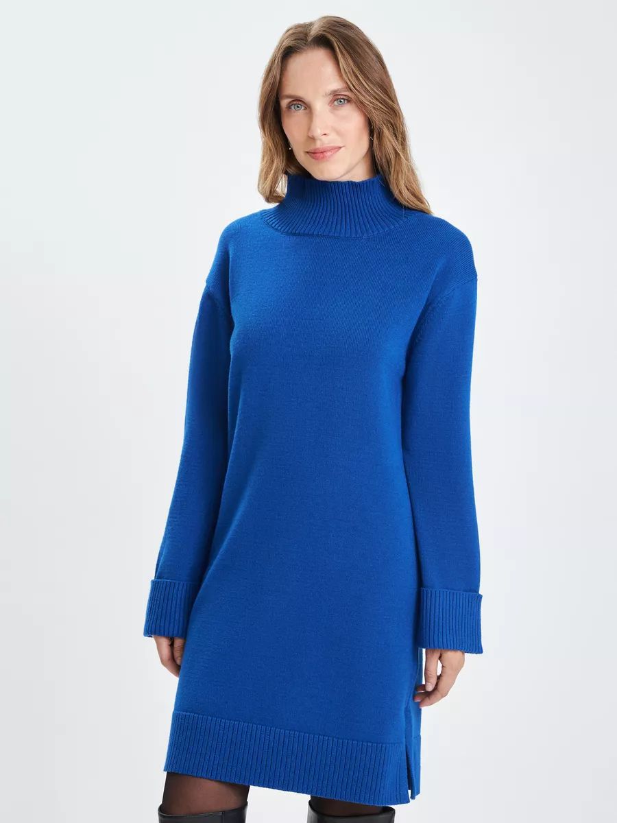 Weites Strickkleid für Damen mit Stehkragen von berg-feldt