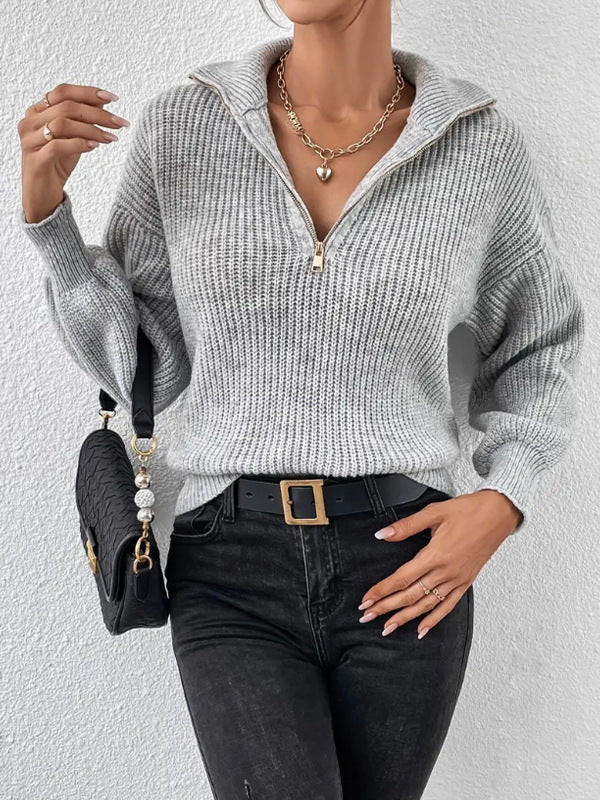 Pullover col montant zippé femme Berg-Feldt
