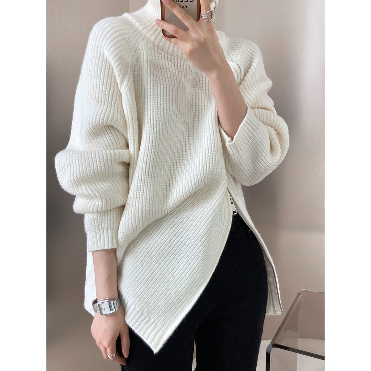 Berg-Feldt | Übergröße Gestrickter Damenpullover mit Kragen