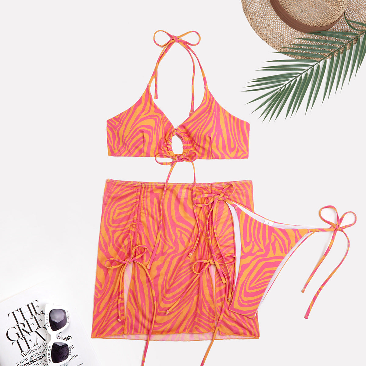 Ensemble de bikini pour femme berg-feldt avec motif zèbre audacieux et bretelles réglables